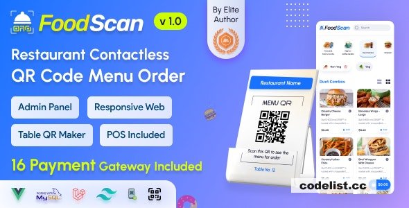 Rewrite this title FoodScan v16 Qr Code Restaurant Menu