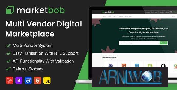 Marketbob version 13 Multi Vendor Digital Marketplace free download