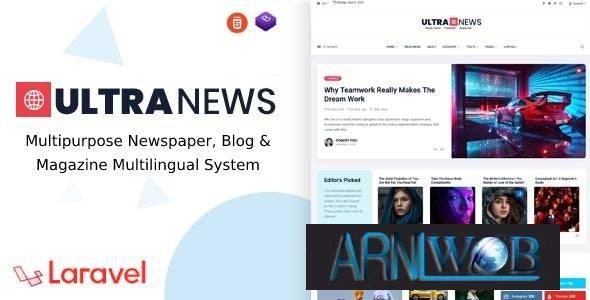 UltraNews v340 Multilingual Laravel Newspaper Blog and Magazine System