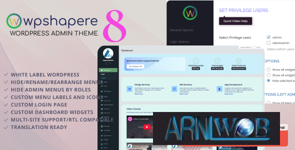 WPShapere 803 The Ultimate WordPress Admin Theme for Enhanced Dashboard
