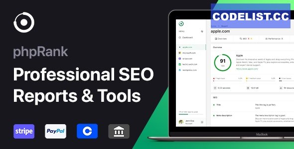 phpRank v130 Comprehensive SEO Reports and Tools Platform SaaS