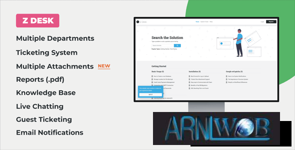 Z Desk v22 Comprehensive Support Ticket System with Knowledge Base