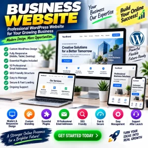 Business Website WordPress service with custom design and professional features
