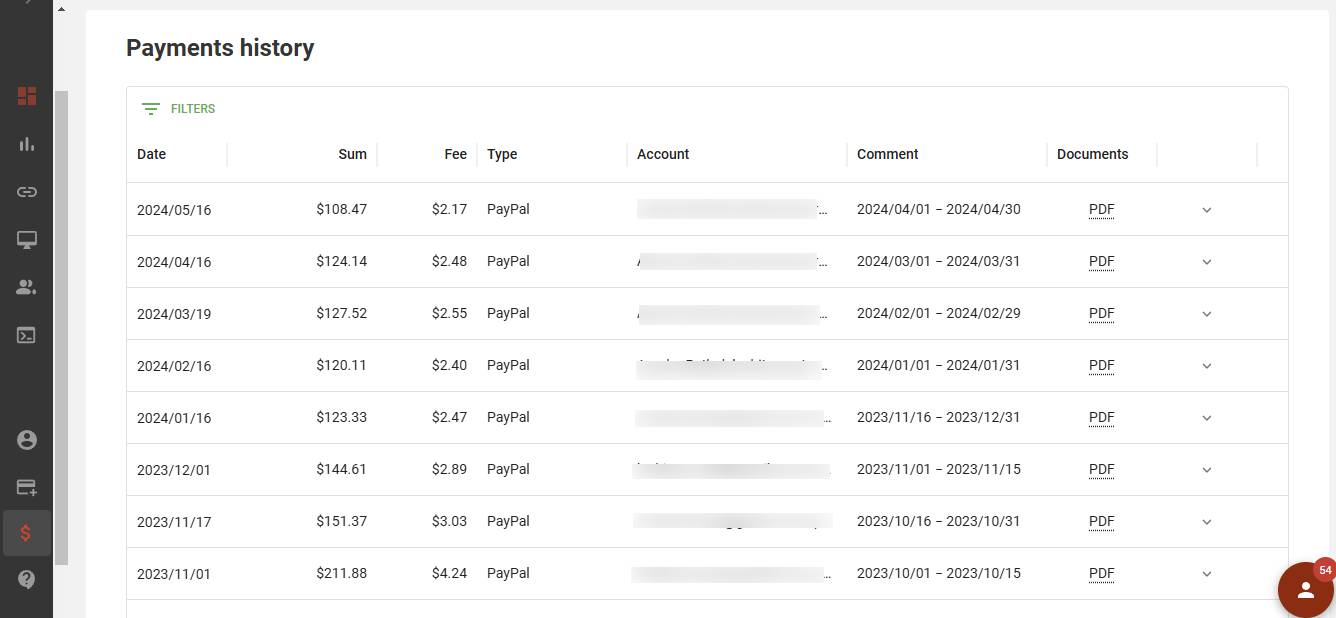Payments History Adsterra