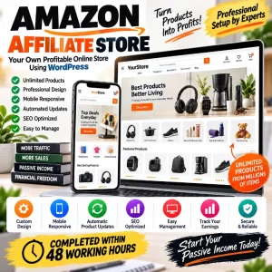 Amazon Affiliate Store WordPress service with unlimited product showcase