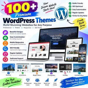 100+ Premium WordPress Themes for business, ecommerce, blogs and photography