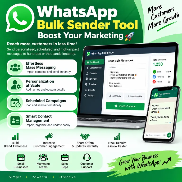 WhatsApp Bulk Sender Tool for bulk messaging and marketing