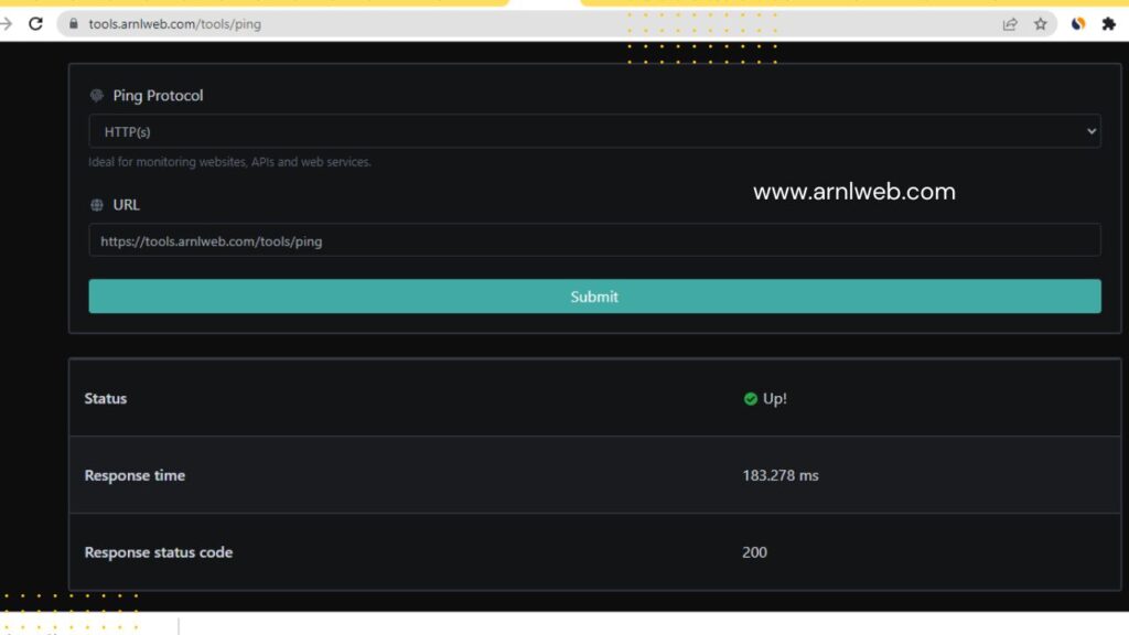 Ping Tool: Elevating Server Diagnostics with ARNLWeb