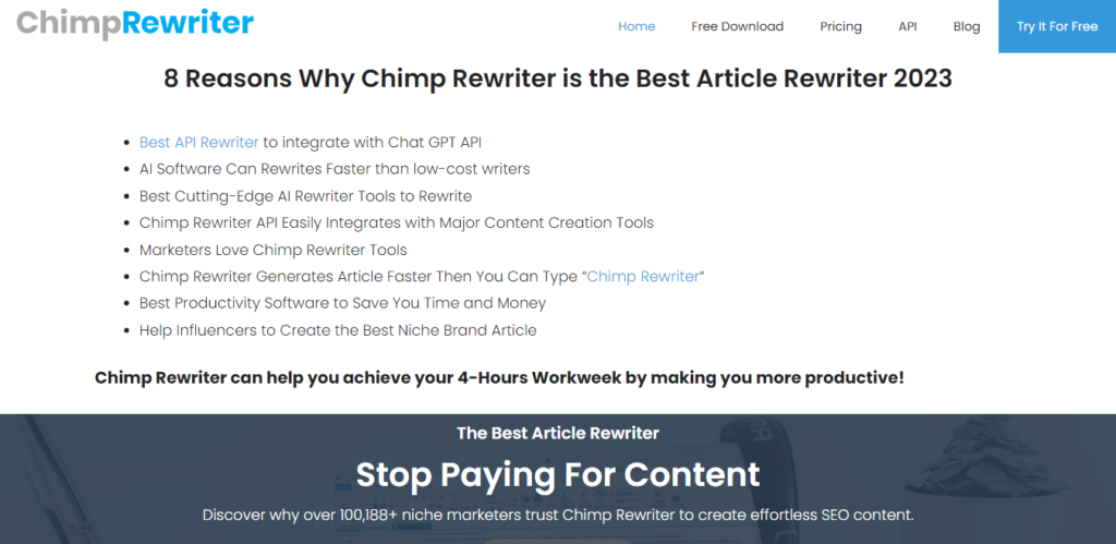 Chimp Rewriter Preview