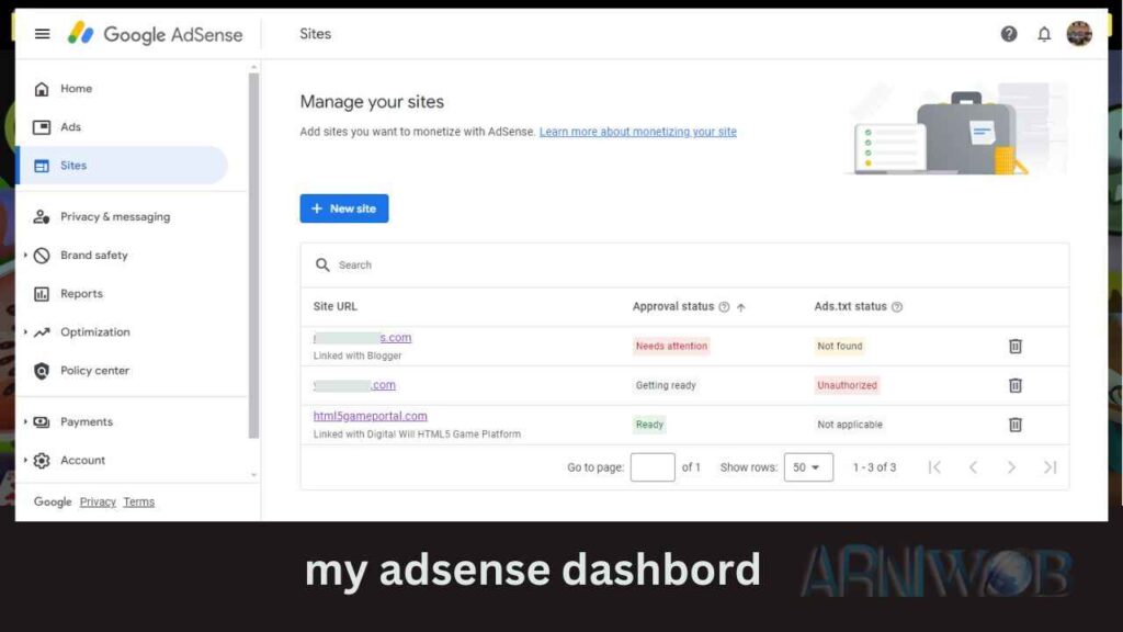 Html5gameportal Adsense Ads Active Dashbord